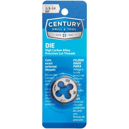Century Drill & Tool Century Drill & Tool 3/8-24 National Fine 1 In. Across Flats Fractional Hexagon Die 96206
